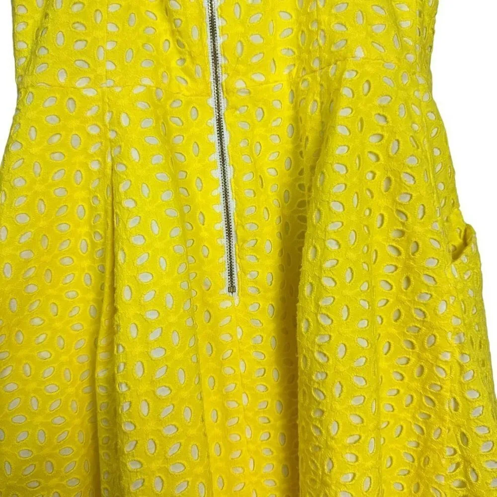 Lilly Pulitzer Yellow Pineapple Juice‎ Flower Eyelet Blossom Straples Dress Sz 2 - Picture 6 of 12